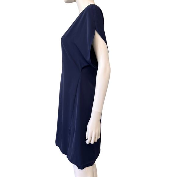 NEW LUXELY Evening Blue Short Sleeve Lush Satin Azalea Mini Dress Size 4 - Picture 8 of 11